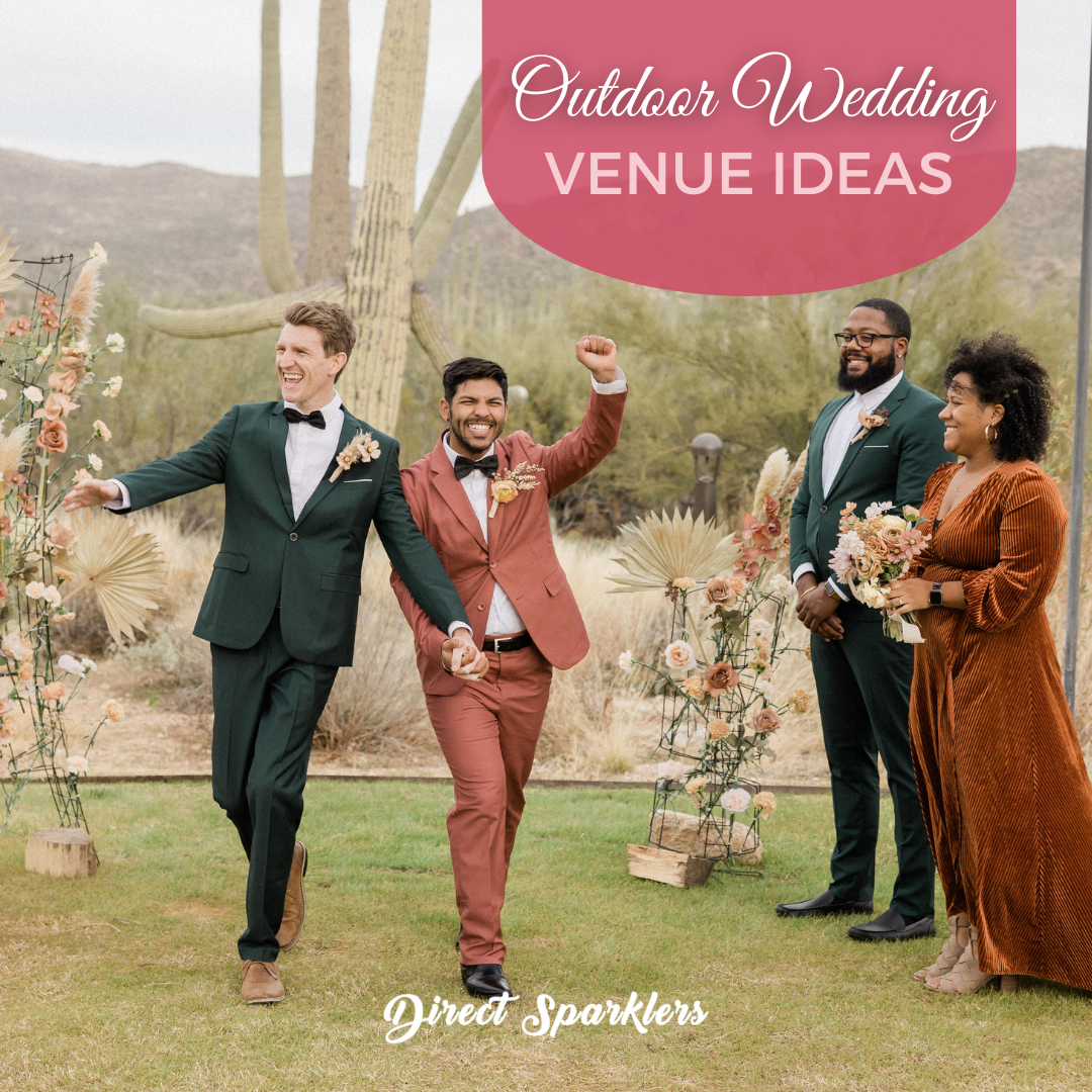 two-men-smiling-in-tuxedos-walking-down-the-aisle-together-outside-from-their-wedding